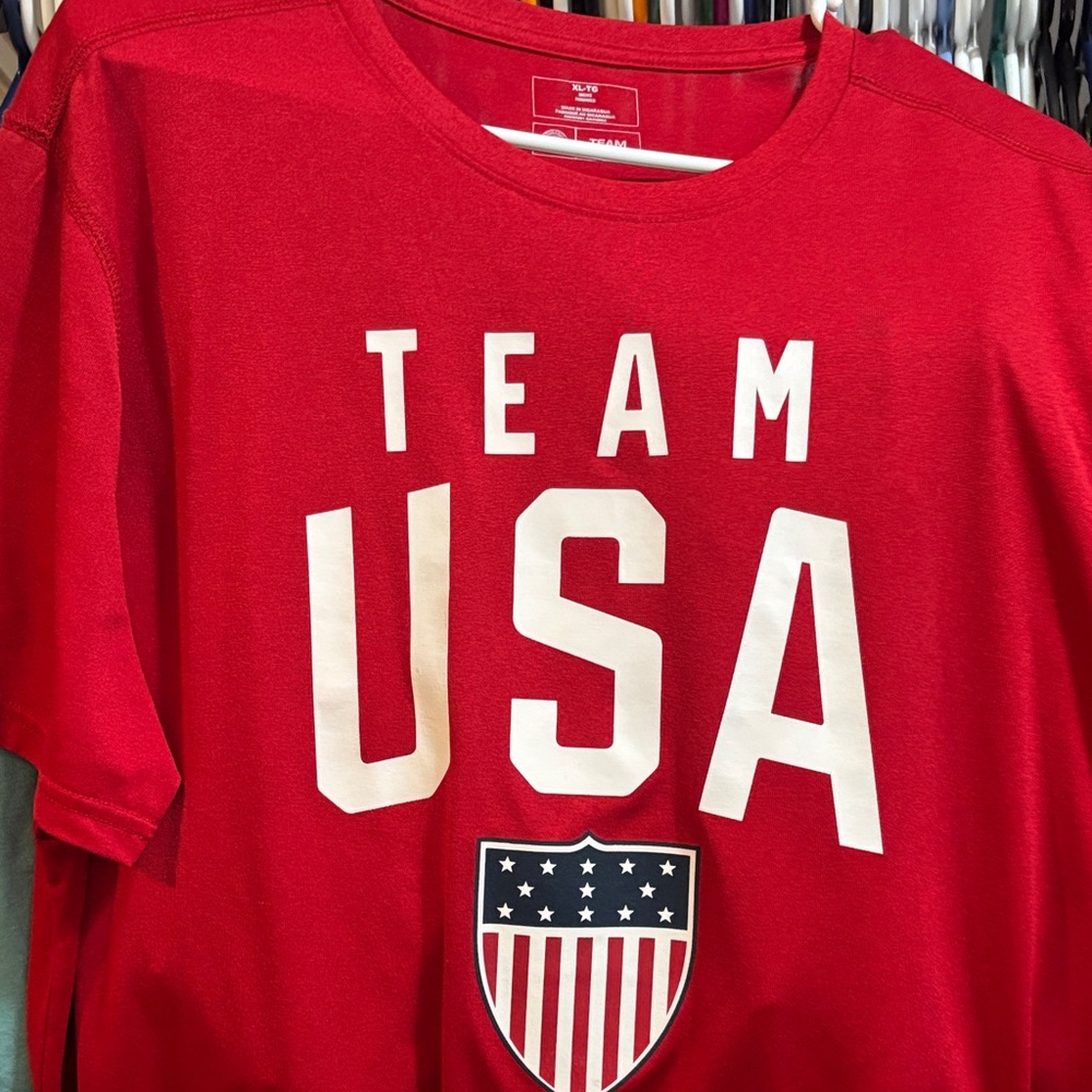 Team USA Red Short Sleeve Dri fit Men's Tee